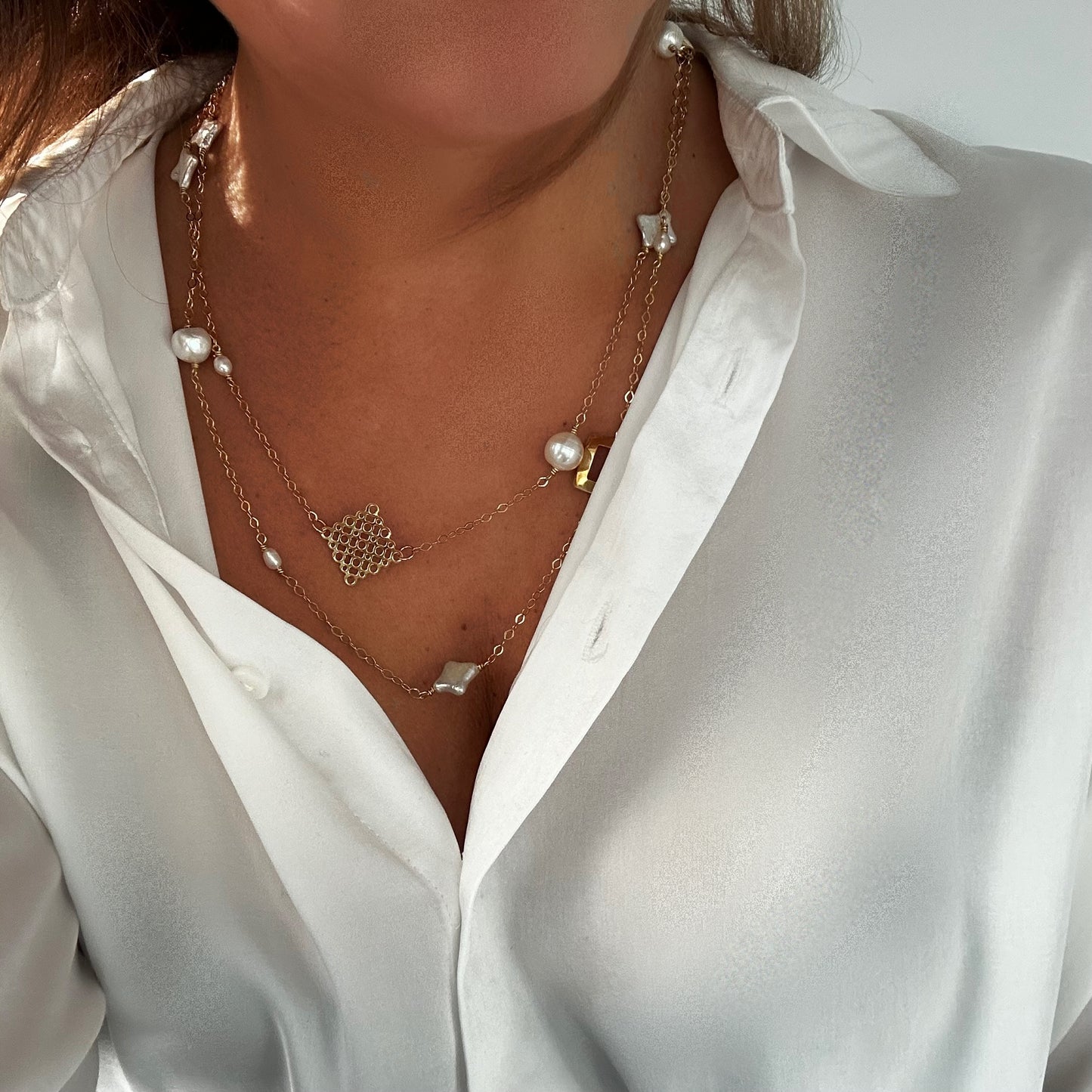 Collar largo MIS AMULETOS Y PERLAS DREAMSHINES