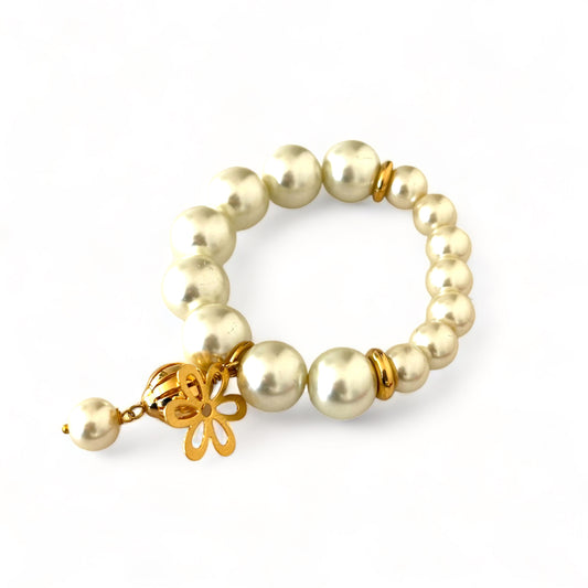SPIRAL PEARL elastic maxi-bracelet by DREAMSHINES