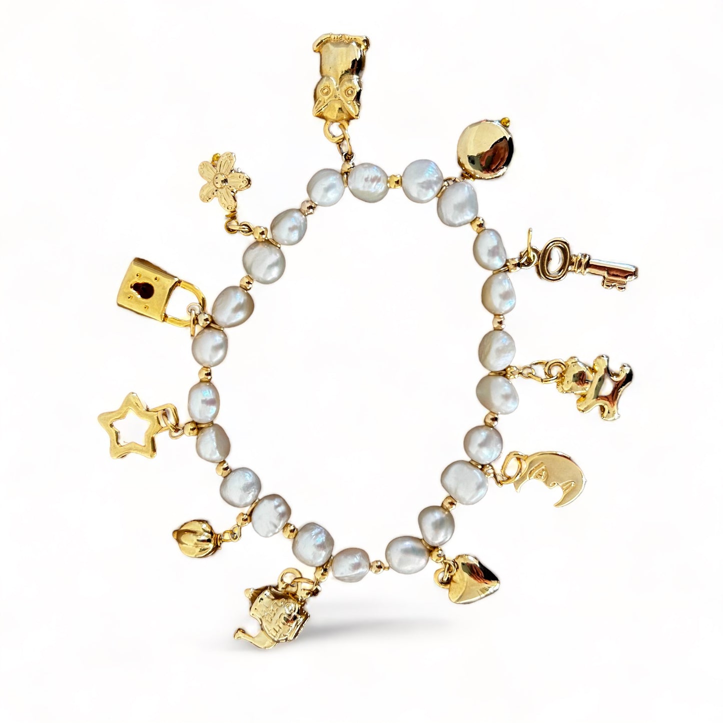 MY DREAMSHINES CHARMS AND PEARLS elastic bracelet