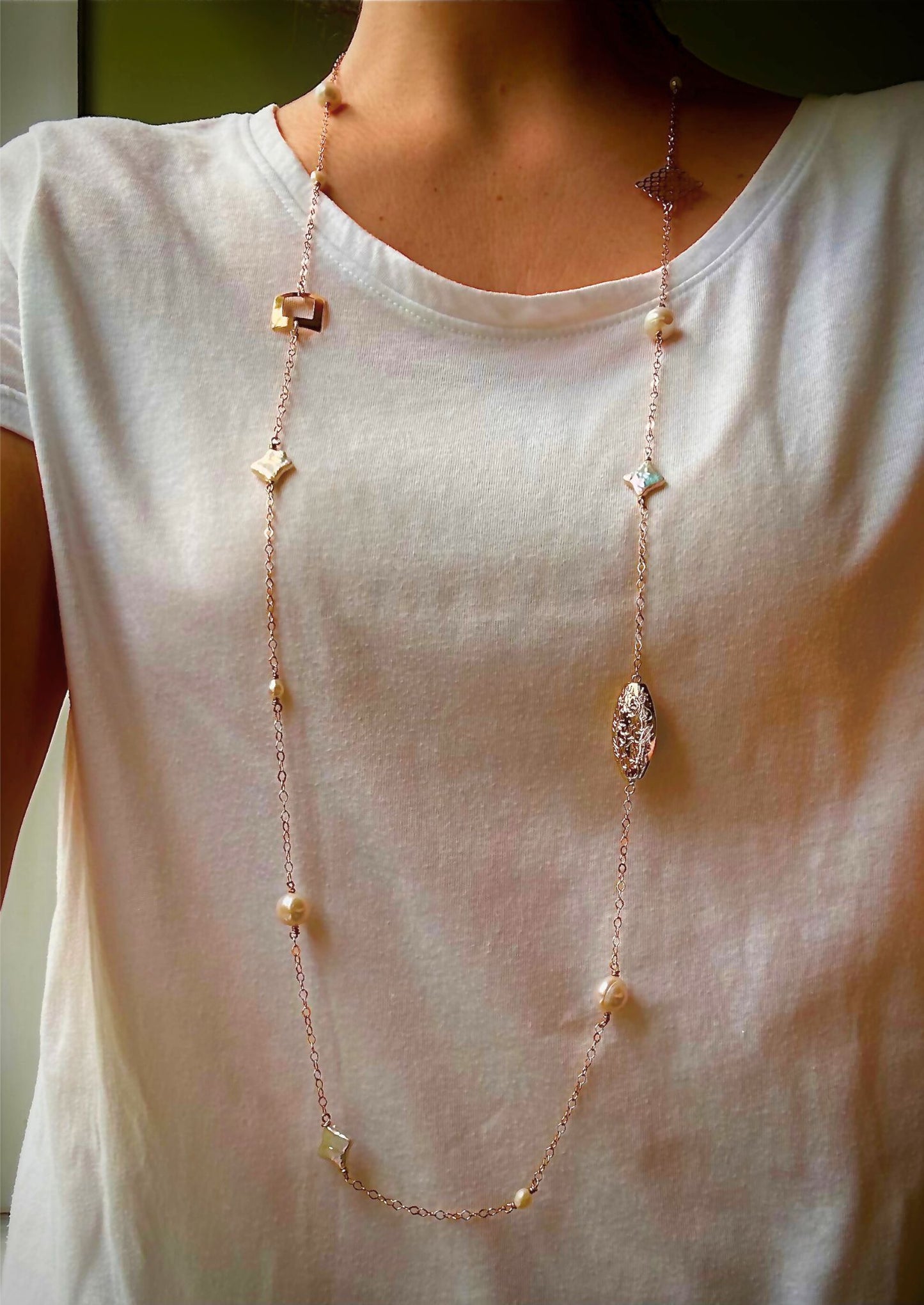 Collar largo MIS AMULETOS Y PERLAS DREAMSHINES